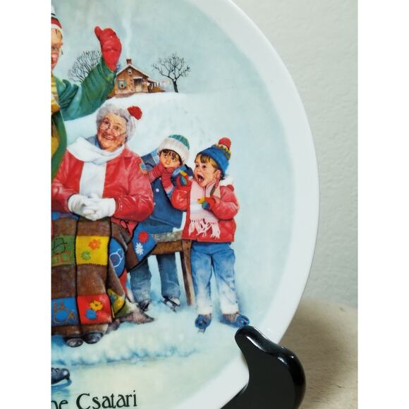 The Skating Lesson Grandparent Plate 1981 Plates Fine China Joseph Csatari Vtg - Picture 3 of 7